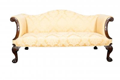 George III Style Camel Back Mahogany Sofa