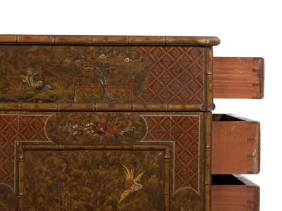 George III Style Chinoiserie Decorated Pedestal Desk England circa 1880