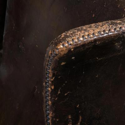 George III Style Leather Wingback Chair