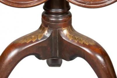 George III Style Mahogany Brass Inset Tea Table In The Manner Of John Channon