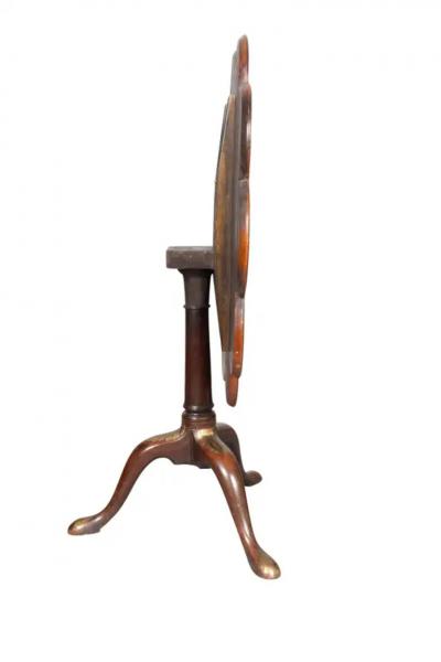 George III Style Mahogany Brass Inset Tea Table In The Manner Of John Channon