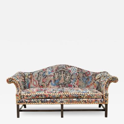 George III Style Mahogany and Needlepoint Sofa