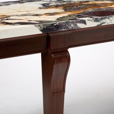 George III Style Marble Top Mahogany Serving Console Table Early 20th Century