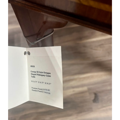 George III Style Octogon Shaped Mahogany Game Table