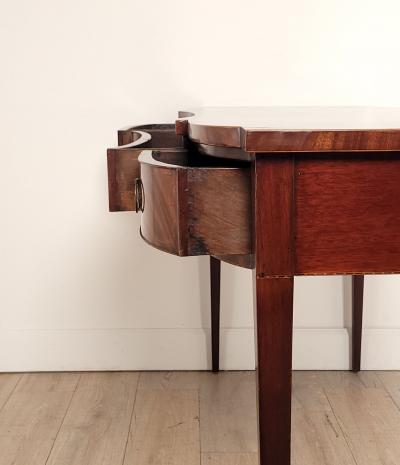 George III Three Drawer Mahogany Oxbow Server circa 1790