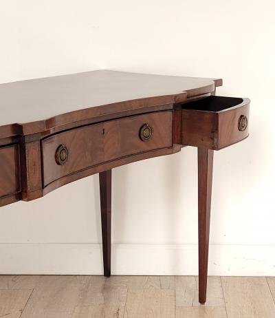 George III Three Drawer Mahogany Oxbow Server circa 1790