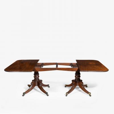 George III pair of mahogany console tables convert into a dining table