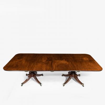 George III pair of mahogany console tables convert into a dining table