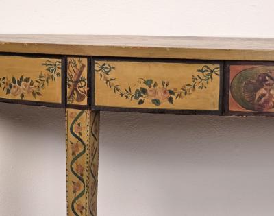 George III style English Painted Demilune Console circa 1920