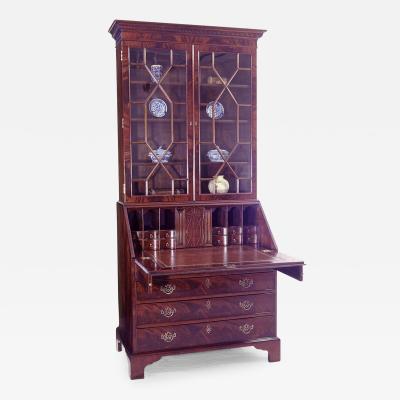 George IIII Style Mahogany Bureau Bookcase