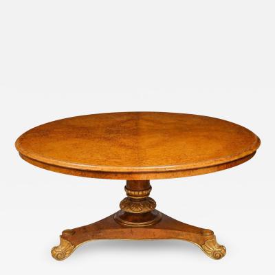 George IV Amboyna and Parcel Gilt Center Table