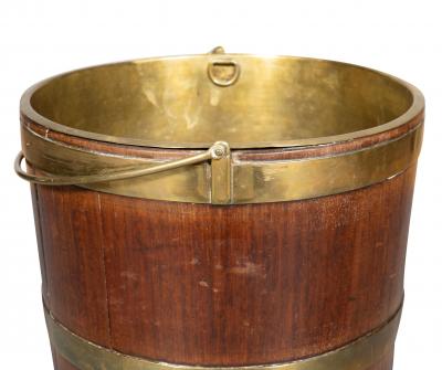 George IV Mahogany And Brass Bound Peat Bucket