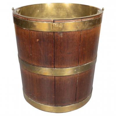George IV Mahogany And Brass Bound Peat Bucket