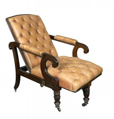 George IV Mahogany Reclining Library Armchair