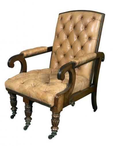 George IV Mahogany Reclining Library Armchair