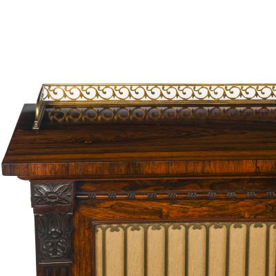 George IV Period Rosewood Chiffonier or Side Cabinet with Carved Detailing