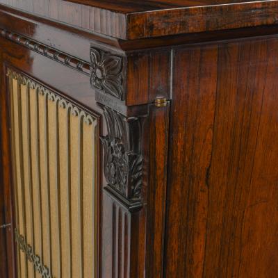 George IV Period Rosewood Chiffonier or Side Cabinet with Carved Detailing