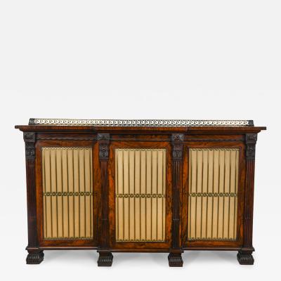 George IV Period Rosewood Chiffonier or Side Cabinet with Carved Detailing