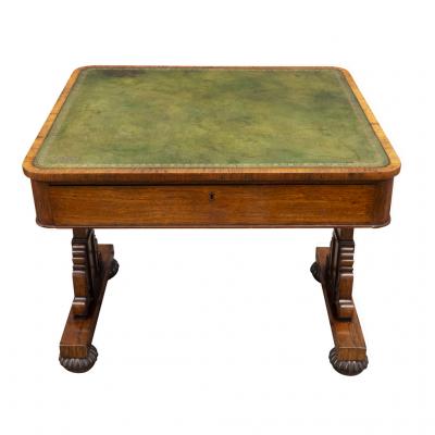 George IV Rosewood Writing Table Signed by Maker