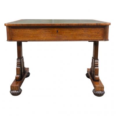 George IV Rosewood Writing Table Signed by Maker