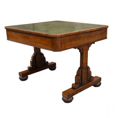 George IV Rosewood Writing Table Signed by Maker