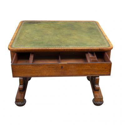 George IV Rosewood Writing Table Signed by Maker