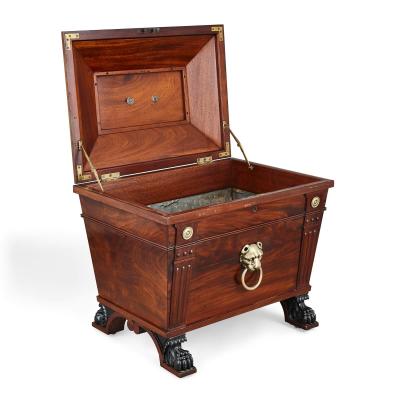 George IV Style Brass Mounted Mahogany Wine Cooler
