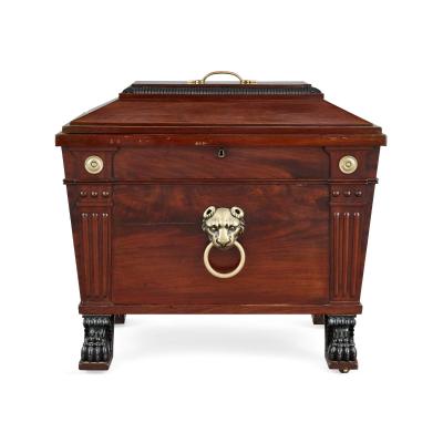 George IV Style Brass Mounted Mahogany Wine Cooler