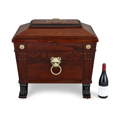 George IV Style Brass Mounted Mahogany Wine Cooler