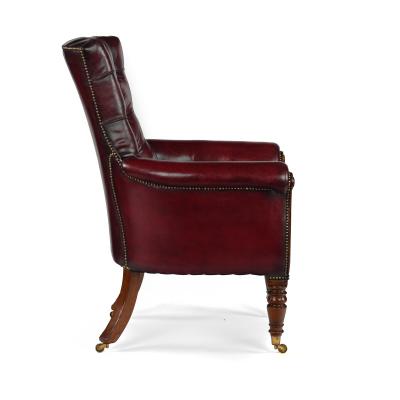 George IV mahogany library chair