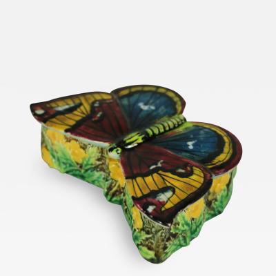 George Jones George Jones Majolica Butterfly Match Box