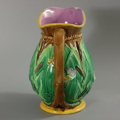 George Jones George Jones Majolica Lily on Barrel Jug