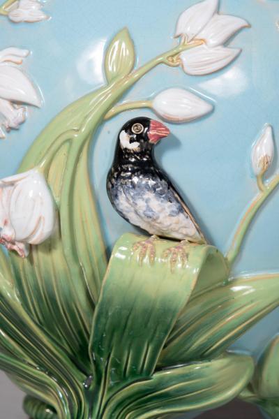 George Jones George Jones Majolica Turquoise Ground Jardiniere