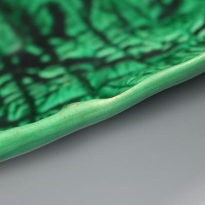 George Jones Large George Jones Majolica Banana Leaf Platter