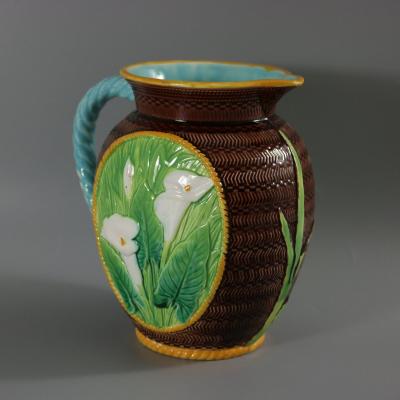 George Jones Majolica Calla Lily Pitcher
