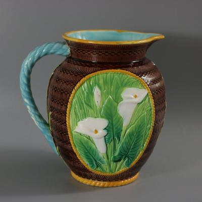 George Jones Majolica Calla Lily Pitcher