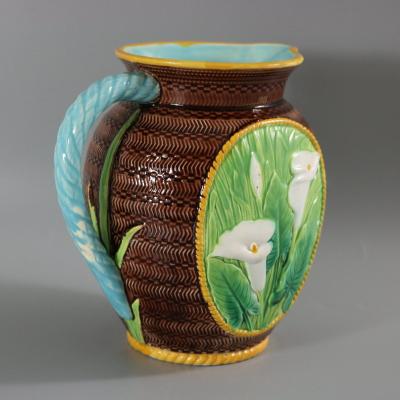 George Jones Majolica Calla Lily Pitcher