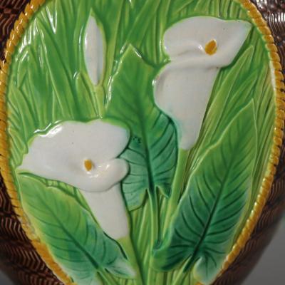 George Jones Majolica Calla Lily Pitcher