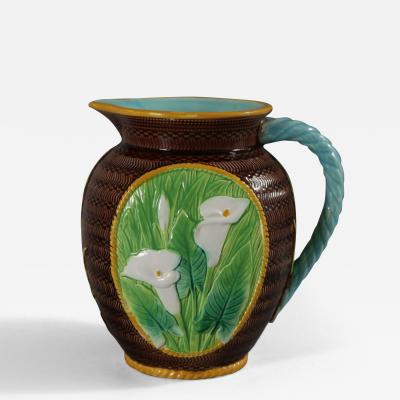 George Jones Majolica Calla Lily Pitcher