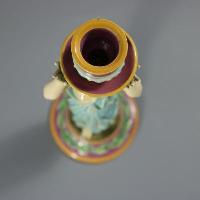 George Jones Majolica Egyptian Figural Candlestick