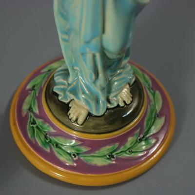 George Jones Majolica Egyptian Figural Candlestick