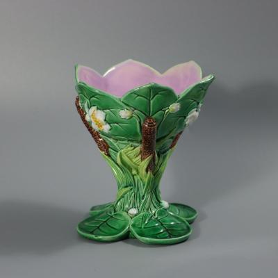George Jones Majolica Lily Sweetmeat Dish