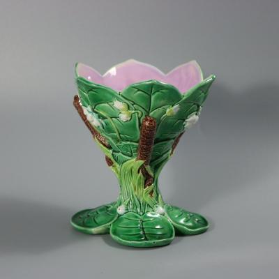George Jones Majolica Lily Sweetmeat Dish