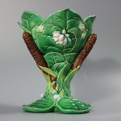 George Jones Majolica Lily Sweetmeat Dish