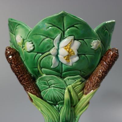 George Jones Majolica Lily Sweetmeat Dish