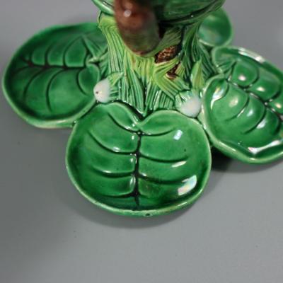 George Jones Majolica Lily Sweetmeat Dish