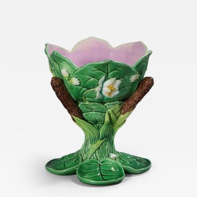 George Jones Majolica Lily Sweetmeat Dish