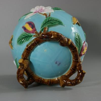 George Jones Majolica Magnolia Cache Pot