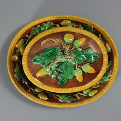 George Jones Majolica Oak and Acorns Box