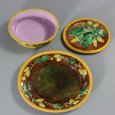 George Jones Majolica Oak and Acorns Box